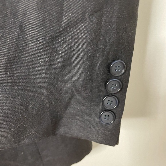 VINTAGE Guy Laroche Paris Black Men’s Linen Blend Blazer Jacket Sz 40R (42R) - Picture 7 of 16
